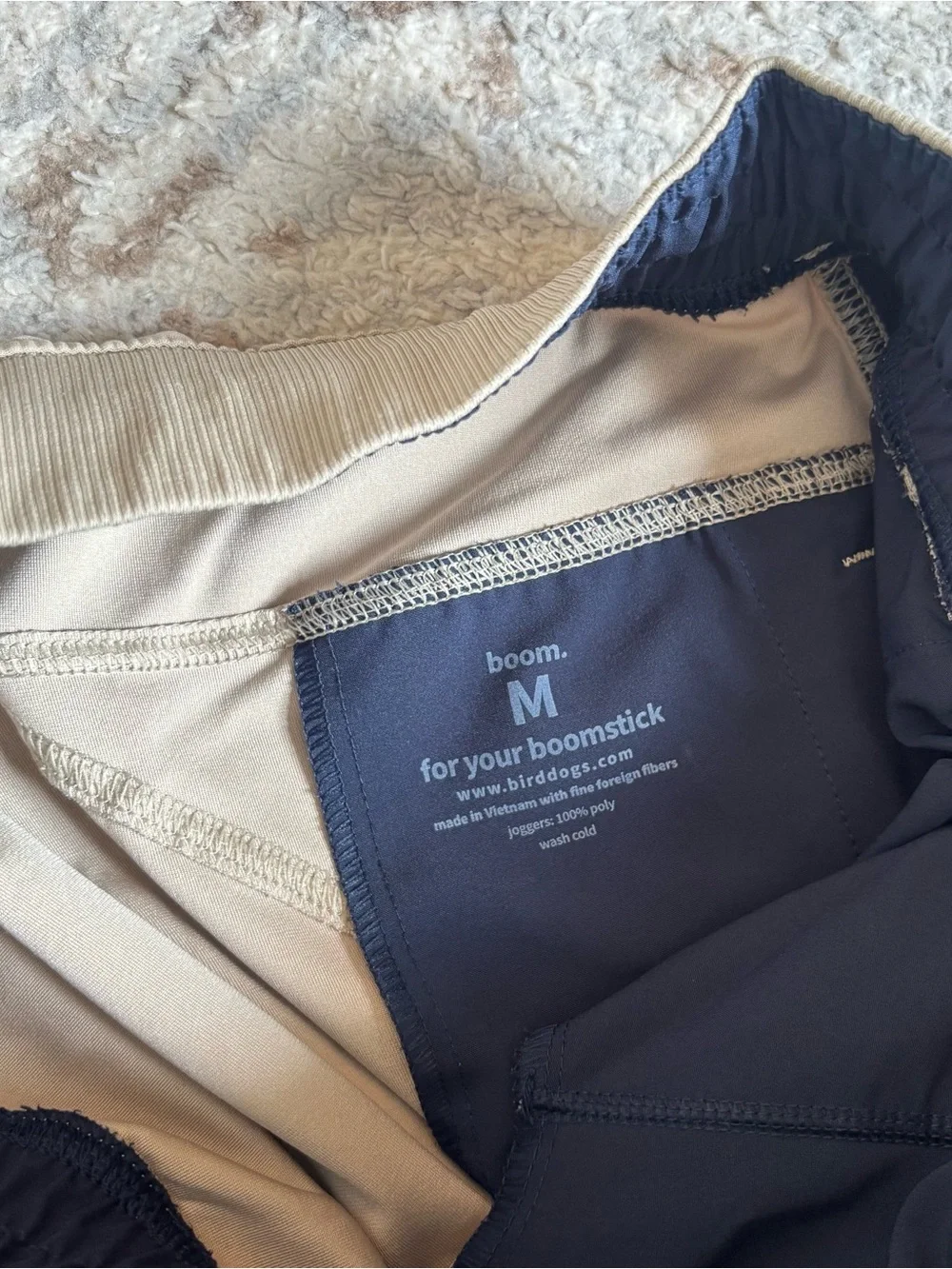 Birddogs Wayne Regretzkys Joggers Pants Drawstring Pockets Khakis Tan Bottoms